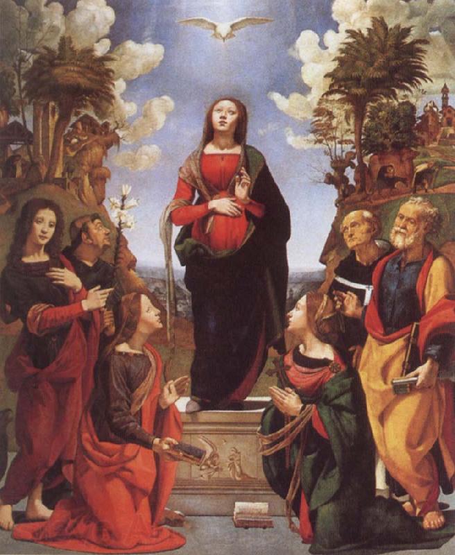 Piero di Cosimo Immaculate Conception and Six Saints Norge oil painting art